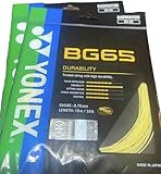 Yonex Unisex – Erwachsene BG65 Badmintonsaitenset 10m Tennis-Saite, One...