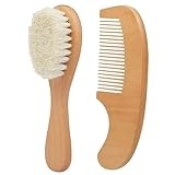 Baby-Haarbürste und Kamm Set für Baby Holz Naturhaarbürste Ziegenborsten...