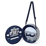 Picknick-Set für 2 Personen – Tragetasche mit Tellern aus Melamin,...