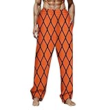 WKAYsIV Herren Warme Jogginghose Tag Print Pyjama Hosen Lange Hosen Casual...