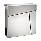 Wiltec Designer Briefkasten V23 Edelstahl 370 x 105 x 370 mm,...