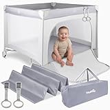 MalPlay Laufstall Baby 100x100cm, Laufgitter Baby mit Matratze und...