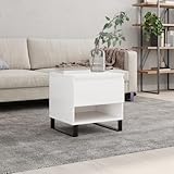 Youuihom Couchtisch Hochglanz-Weiß 50x46x50 cm Holzwerkstoff...