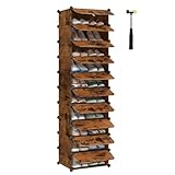 SONGMICS Schuhregal mit 10 Ebenen, Steckregal, Regalsystem,...