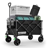 VIVOSUN 200L XXL Bollerwagen Faltbar mit Bremsen, 136kg Tragkraft,...