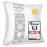 Orange Wave Kopfkissen 50x50cm Federkissen - 3-Kammer Daunenkissen 50x50...