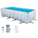 Intex 26780NP – Aufstellpool Prism Frame Chevron Rechteckig, Filterpumpe...