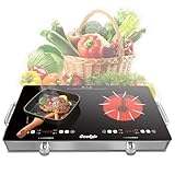 Cooksir Glaskeramikkochfeld 2 Platten mit Stecker, Tragbar Kochfeld,...