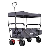 Arebos Bollerwagen faltbar mit Dach | Handwagen | Transportkarre...