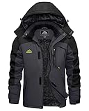 KEFITEVD Übergangsjacke Herren Winter Warme Wanderjacke Wasserdicht...