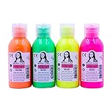 Bastelzone Neon-Acrylfarben-Set. 4 Farben je 100 ml. Malfarben für Kinder...