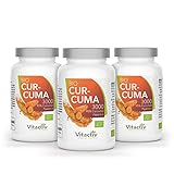 VITACTIV Bio Curcuma 3000 im 3er Pack - Kurkuma hochdosiert - Curcuma...