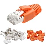 AXFEE RJ45 Stecker Cat7, 10 Stück Netzwerkstecker, Lan Stecker für...
