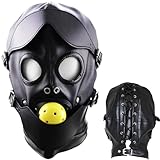 CoundCo BDSM Kopfmaske mit Augenbinde & Mundknebel, Kugelknebel für...