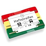 perfect line - 75 Heftstreifen (3x25 Stk.), recycelbarer Kunststoff, 3...