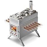 MOPHOTO Sauna-Heißzeltofen, Raketen-Camping-Holzofen mit 8...