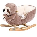 Deuba Spielwerk® Schaukeltier Faultier mit Babyfaultier inkl. Sound Effekt...