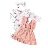 Borlai Neugeborene Baby Mädchen Blumen Hosenträger Rock Outfits Kurzarm...