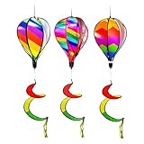 Windrad mit Ballondesign | 3 x Windmühlen für Heißluftballon, Windsack...