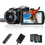 CAMKORY Videokamera 2.7K Camcorder 36MP 16X Digitalzoom IR-Nachtsicht 3.0''...