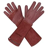 SLARMOR Gartenhandschuhe aus Leder für Damen und Herren - Dornensicher zum...