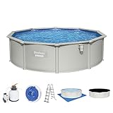 Bestway Hydrium Stahlwandpool Komplett-Set mit Sandfilteranlage Ø 460 x...