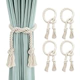 GlasFlength Vorhang Raffhalter, 4 Stück Boho Raffhalter für Vorhänge...