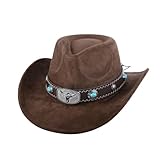 TOLASTO Cowboyhut für Damen & Herren | Atmungsaktiver Kunstvelourshut mit...