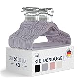 Blumtal Kleiderbügel 30 Stück - Kleiderbügel Samt 360° drehbar und...