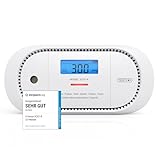 X-Sense Kohlenmonoxid Melder, TÜV-Zertifiziert, mit digitalem LCD-Display,...
