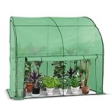 VOUNOT® Gewächshaus Foliengewächshaus, Anlehngewächshaus mit...