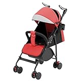 MENGDA Kinderwagen mit 4 Rädern, Dreiteilige Baldachin, mit Baumwollmatte...