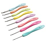 Katech 8 Stück Häkelnadel Set Wellig Ergonomisch Griff Stricknadel Set...