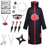 Glimnerize Akatsuki Uchiha Itachi Cosplay Kostüm Komplettset - Umhang...