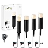 Xelloo Gartenleuchten Set JAX, 12 Volt, 4 Stück Aluminium/PVC...