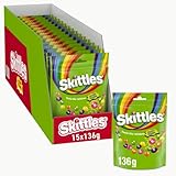 Skittles Crazy Sours, saure und vegane Kaubonbons, 15er Pack (15x136g)