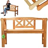 KADAX Gartenbank aus Holz, 119x44x76cm Sitzbank aus Massivholz, Holzbank...