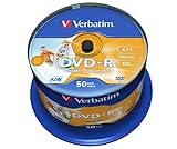 Verbatim DVD-R 16x Matt Silver 4.7GB, 50er Pack Spindel, DVD Rohlinge...