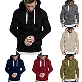 Hoodies Herren Oversize Sport Einfarbig Sportlich Kapuzenpullover Herren...