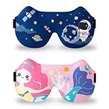 SacJkt Schlafmaske Kinder, Schlafmasken, 2 Stück 3D Schlafbrille Kinder,...