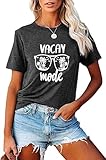 Sun Salt Sand Beach T-Shirt für Damen, Sommer, Kokosnussbaum-Grafik,...