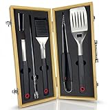 Grillset für Männer Geschenk – Grillbesteck Set aus Edelstahl - 3-in-1...