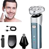 Rasierer Herren Elektrisch 3 IN 1 Elektrorasierer Kabellos Nass und...