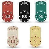 DASHUAIGE 100 Stück Pokerchips Set mit Nummern, Professionelle...