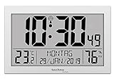 Technoline WS8016 WS 8016 Funk-Wand-Uhr mit Temperaturanzeige, Kuststoff,...