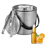 2L Eiswürfelbehälter, Eiskübel mit deckel,Eiswürfelbehälter Edelstahl...