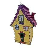 ARVALOLET Holz Vogelhaus mit Sitzstange Cartoon Malerei Natürliche...