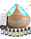 VAAGHANM Aroma Diffuser Diffusoren 500 ml mit 8 ätherischen Ölen,...