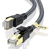 CABNEER Cat 8 Ethernet Kabel 15M, 40Gbps Netzwerkkabel Hochgeschwindigkeits...