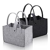 2 Stück Filztasche Einkaufstasche, Tragetasche Filz Shopper,...